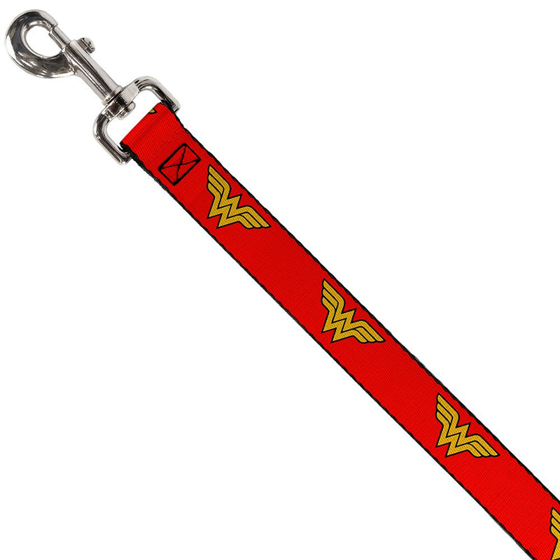 [Australia] - Buckle-Down Pet Leash - Wonder Woman Logo Red - 4 Feet Long - 1.5" Wide 6 Feet Long - 1/2" Wide 