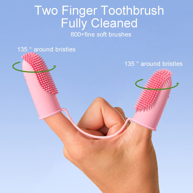 zoerbufan Dog Toothbrush Fingerling Silicone, 360° Fully Wrapped Bristles Anti-Plaque Finger Dog, Reusable Pet Finger Toothbrush for Small, Medium and Large Dogs (Green) Green - PawsPlanet Australia