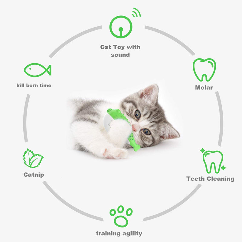 [Australia] - Catnip Toys for Cats,Interactive Cat Toothbrush Chew Treat Toy for Kitty,Teeth Cleaning Dental Care,Fish Shape Pet Toy 
