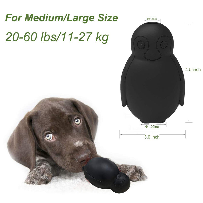 [Australia] - Penguin Durable Dog Chew Toys, Freezable Stuffable Puppy Treat Dispensing Chew Toys, Natural Rubber Interactive Puzzle Game Dog Toys for Small Medium Large dogs, Fun to Chase and Fetch, Beef Flavor Black 