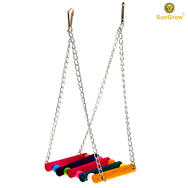 [Australia] - SunGrow Bird Cage Hammock Swing, 11.82-inches by 5.12-inches by 3.94-inches, Pet Hanging Toy, Perfect for Parakeet, Finch, Canary or Small Parrot, Fits Big Cage Perfectly 