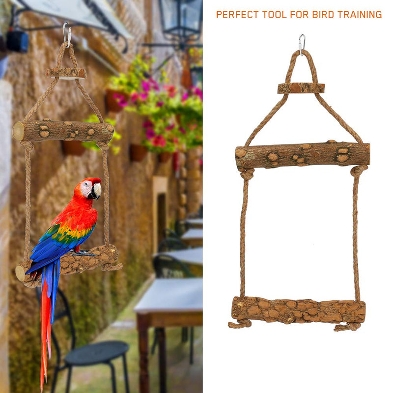 Yideng Bird Stand Toy, Natural Wooden Bird Swing Toys with Hanging Hook Durable Bird Parrot Swing Relaxing Place for Bird Wooden Bird Swings, Bird Hammock Swing Toy for Small Chicken Parrot Training - PawsPlanet Australia