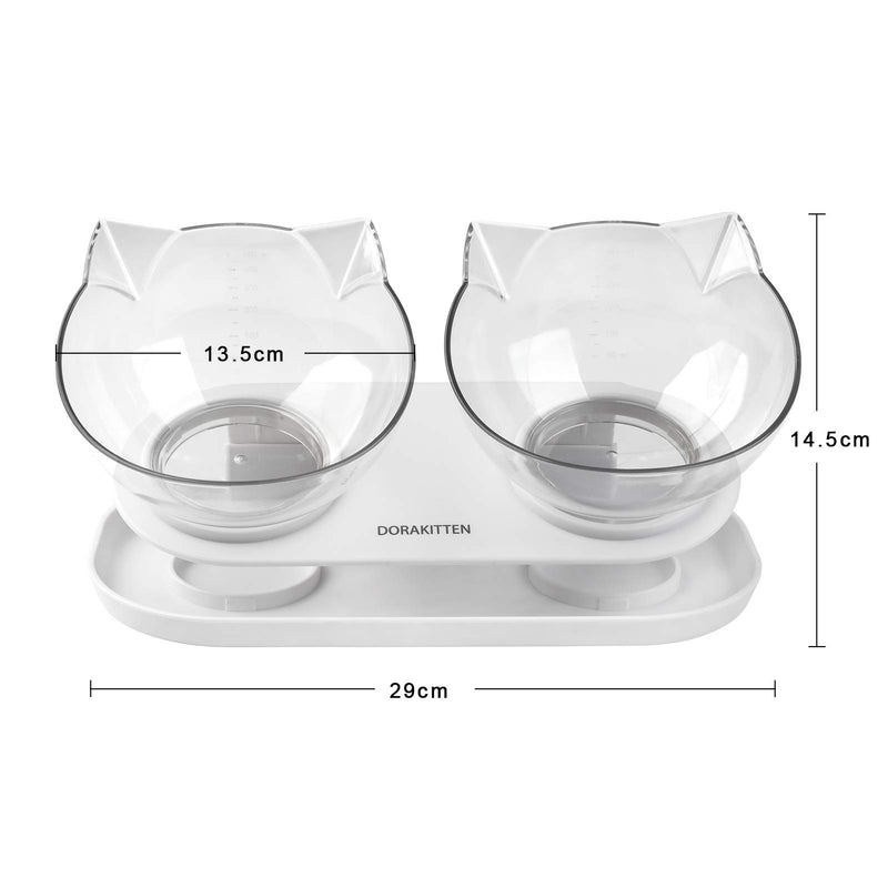 Cat bowls with stand cat food bowl with 15 ° incline angle personalised pet bowls feeding and watering supplies for cats - PawsPlanet Australia