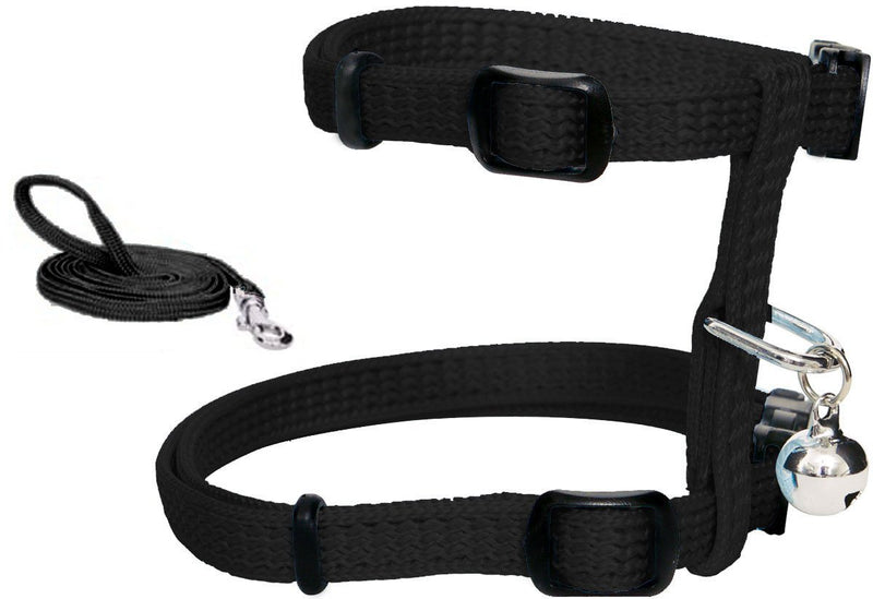 [Australia] - Catit Nylon Adjustable Cat Harness and Leash Set, Large, Black 