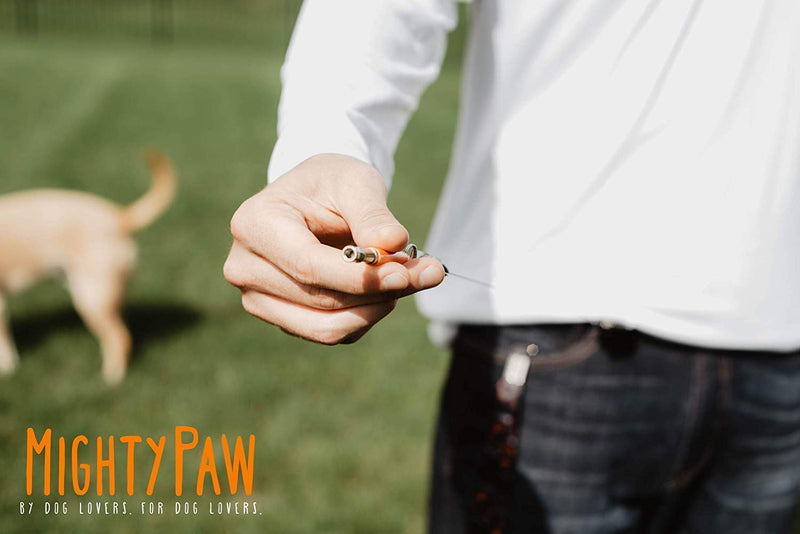 Mighty Paw Training Whistle, Silent Dog Whistle with Retractable Belt Attachment and Neck Lanyard, No Bark Dog Training Tool for Obedience and Recall Orange - PawsPlanet Australia