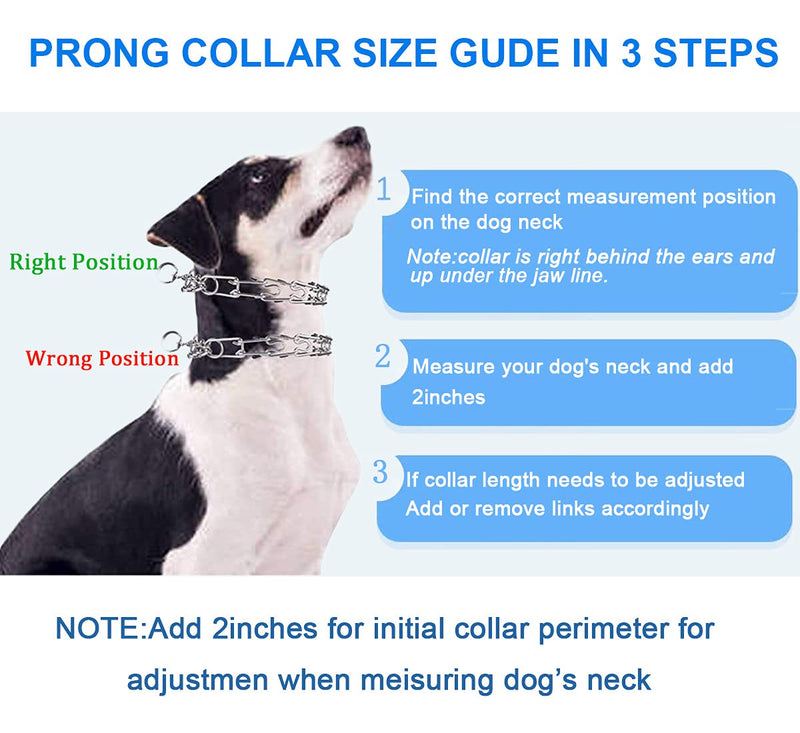 Quick Release Dog Collar Adjustable Stainless Steel Chain Collar with Rubber Caps for Small Medium Large Dogs S(2.5mm ,17.7-Inch/45cm) - PawsPlanet Australia