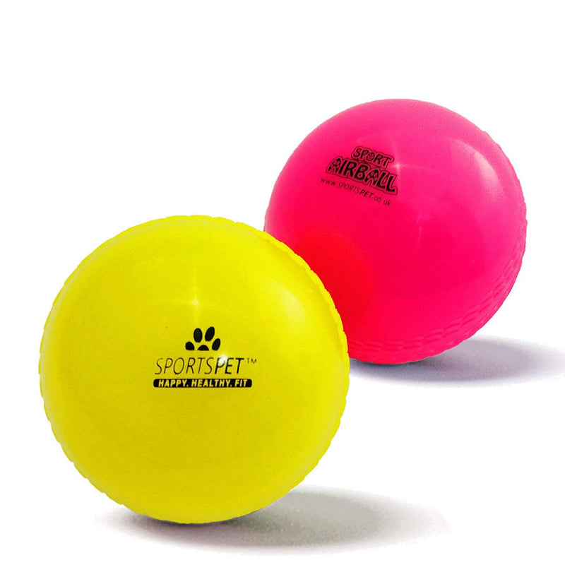 SPORTSPET AIRBALLS - Throw Ball - Floats - Durable and Flexible - Non Toxic Natural Rubber - Brightly Colored - Dog Ball - 2 pack - PawsPlanet Australia