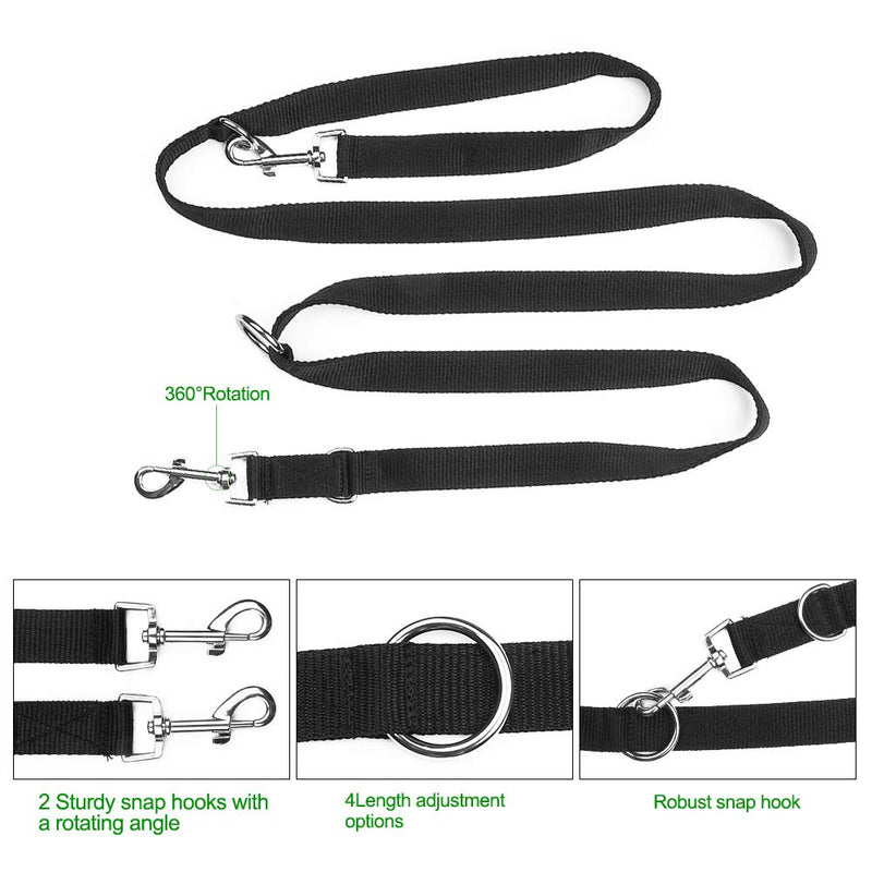 Ukmaster Training Lead For Dogs 6ft Double Ended Dog Training Lead for Head Collar Black Adjustable Length Durable Safety Training Lead for Medium Dogs and Large Dogs - PawsPlanet Australia