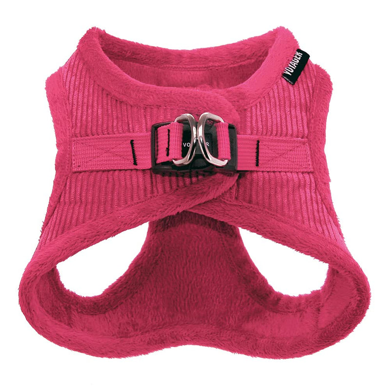 Voyager Step-in Plush Dog Harness - Soft Plush - Step in Vest Harness for Small and Medium Dogs by Best Pet Supplies Fuchsia Corduroy XS (Chest: 13 - 14.5") - PawsPlanet Australia