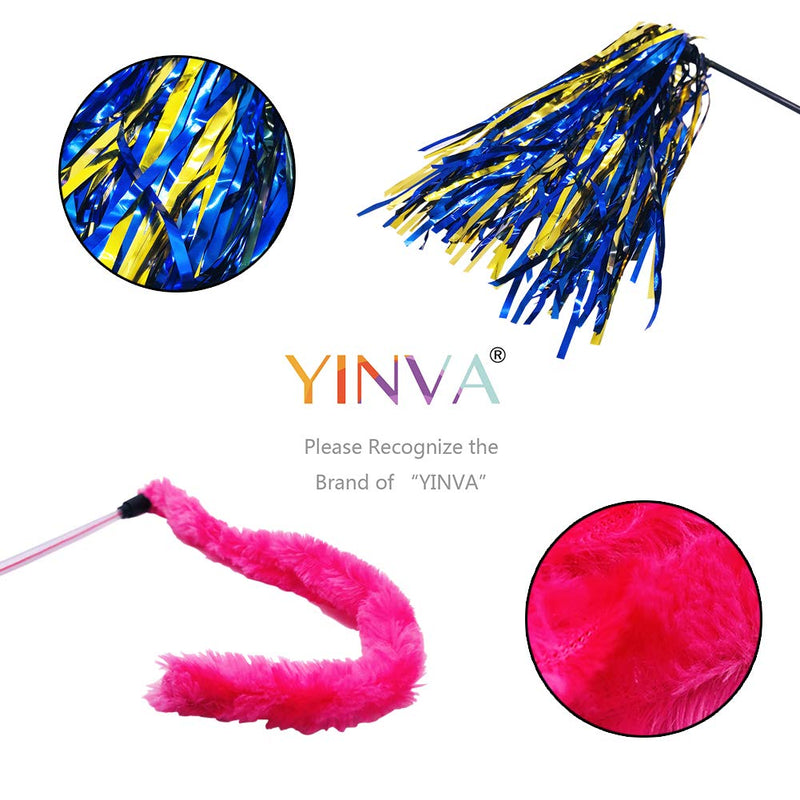 YINVA Cat Feather Toys Cat Wand Toys 7 Pcs Cat Teaser Wand Interactive Train Best Teaser Cat Toy with Assorted Feather for Indoor Cats Kitten - PawsPlanet Australia