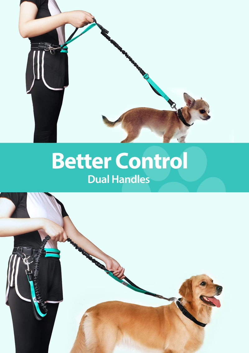 PATPET 4 in 1 Hands Free Dog Leash - Dog Running Leash with Fixed Pouch for Small Medium Large Dogs(5-110 lbs) - PawsPlanet Australia