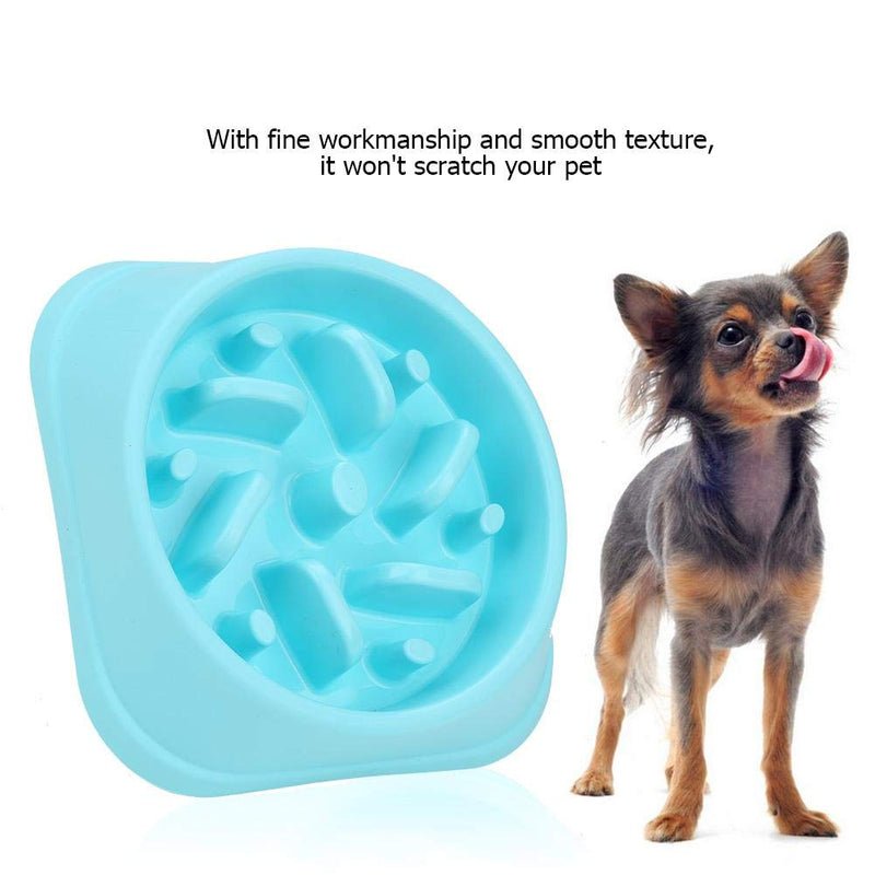 [Australia] - Fdit Slow Dog Food Bowl Dish Anti Choking Slow Eating Water Food Feeder Container Eating Plate(Blue) Blue 