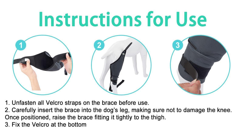 Dog Knee Brace, For ACL, CCL, Arthritis, Knee Dislocation, Reduces pain, Keeps Joints Warm, Extra support (Right) Right - PawsPlanet Australia