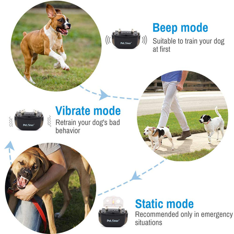 [Australia] - Petrainer PET998DRB2 Dog Training Collar with Remote for 2 Dogs, Rechargeable Waterproof Dog Shock Collar with Beep, Vibration and Shock Electronic Dog Collar, 1000 ft Range 