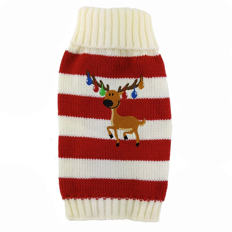 NACOCO Dog Sweater Pet Christmas Elk Bells Sweaters Halloween Reindeer for Small Dog and Cat M Red - PawsPlanet Australia