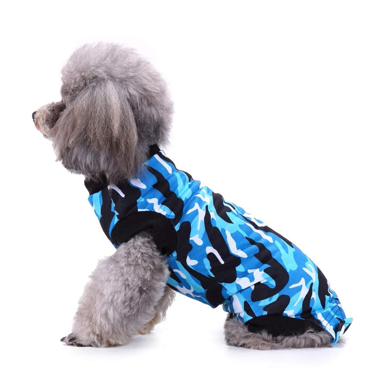 Savlot Pet Surgery Rehabilitation Weaning Anti-licking Clothes Post-Operation Clothes Comfortable Pet Sterilization Surgical Gown Health Recovery Supplies S blue - PawsPlanet Australia