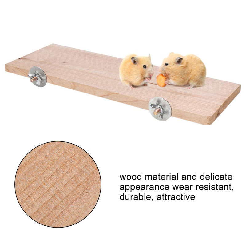 Fdit Wooden Pet Platform Rectangle Small Pets Animals Perch Board Parrot Stand Perch Board for Animal Cage Toy Accessories - PawsPlanet Australia