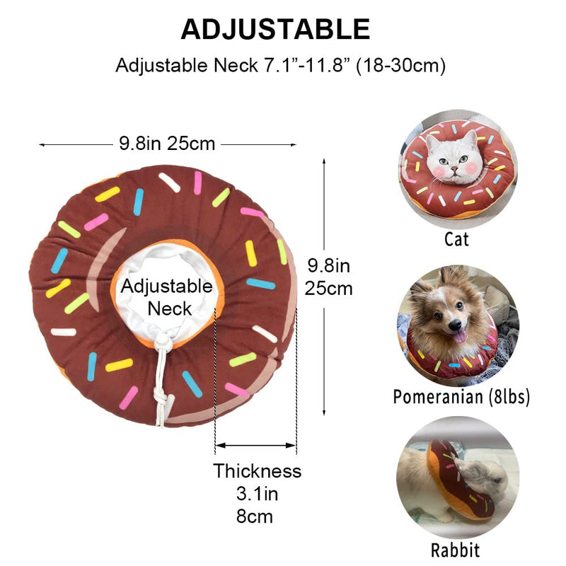 Amakunft Adjustable Cat Cone Collar Soft, Cat Recovery Collar, Cute E Collar for Cats After Surgery, Cat Neck Cones to Stop Licking for Cat/Kitten/Small Dog Donut - PawsPlanet Australia