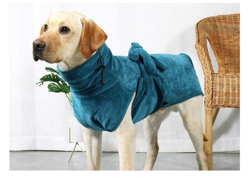 Nobranded Dog Bathrobe, Quick Drying Super Absorbent Bath Towel Adjustable Hooded Towels Coat for Dogs (XS) XS--Back length--25cm - PawsPlanet Australia