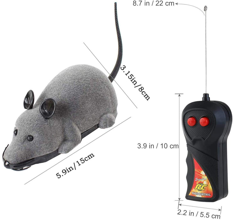 DesignerBox Remote Control Mouse Toy, Wireless Control Realistic Rat Scary RC Mice Toy For Cat Kitten Dog Pet Novelty Gift Trick Bugs, Kids Children Halloween Christmas Birthday Present (grey) grey - PawsPlanet Australia