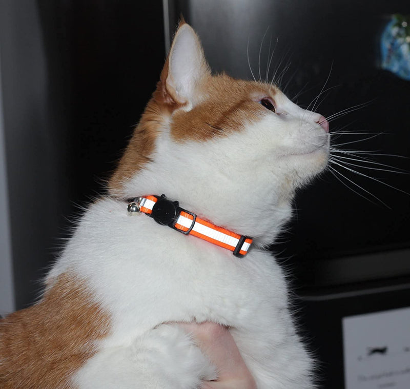 Upgraded Version - Reflective Cat Collar with Bell, Set of 10, Solid & Safe Collars for Cats, Nylon, Mixed Colors, Pet Collar, Breakaway Cat Collar, Free Replacement (10-Pack) - PawsPlanet Australia