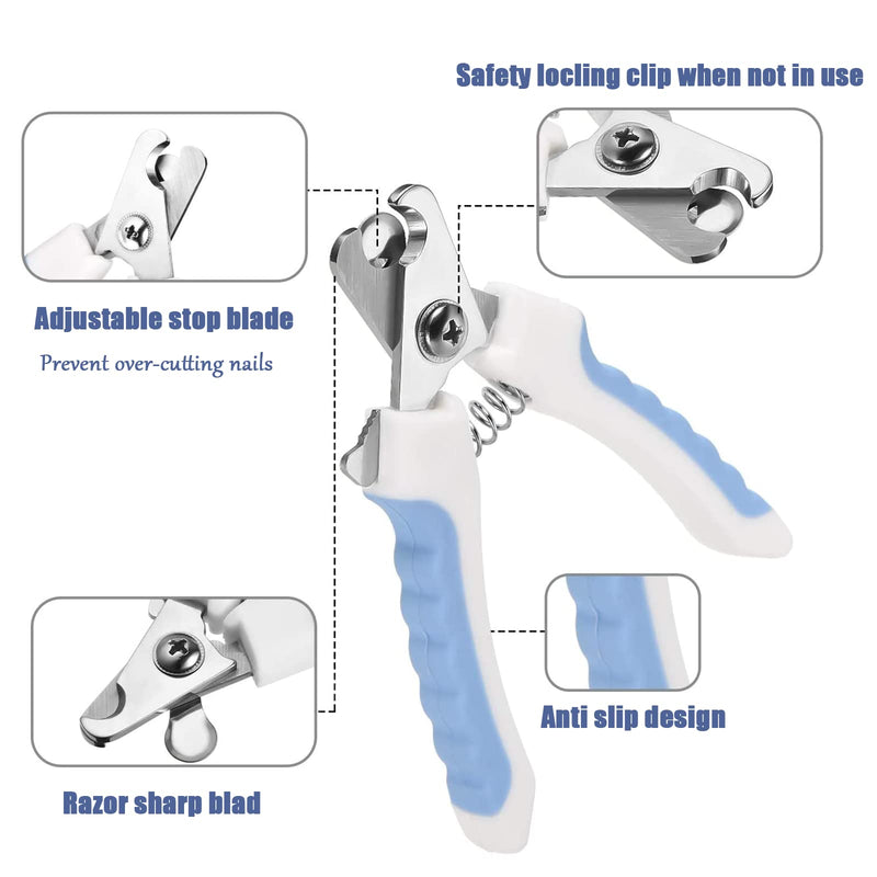 Professional claw scissors for dogs and cats - stainless steel claw pliers with nail file - high quality claw care cutter for pets - nail clippers with safety protection L - PawsPlanet Australia