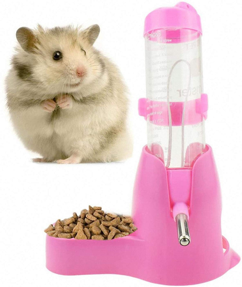 Ulalaza Hamster Automatic Water Bottle Hamster Drinker Small Animal Pet Automatic Drinking Bottle With Food Dispenser Pet Container For Rabbit Totoro 80ml yellow - PawsPlanet Australia
