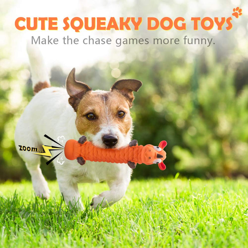 Petper Cw-0069EU Squeak Dog Toy Latex Puppy Toy Funny Animal Dog Interactive Play Toys Orange - PawsPlanet Australia