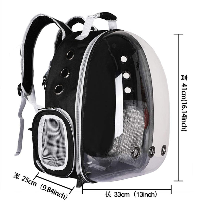 XingCHi Create Pet Carrier, Cat/Dog Bubble Backpack, Pet Travel Bag, Small Space Pet Capsule Knapsack, Airline-Approved Ventilate Transparent Capsule Backpack for Hiking and Outdoor Use (Black) Black - PawsPlanet Australia