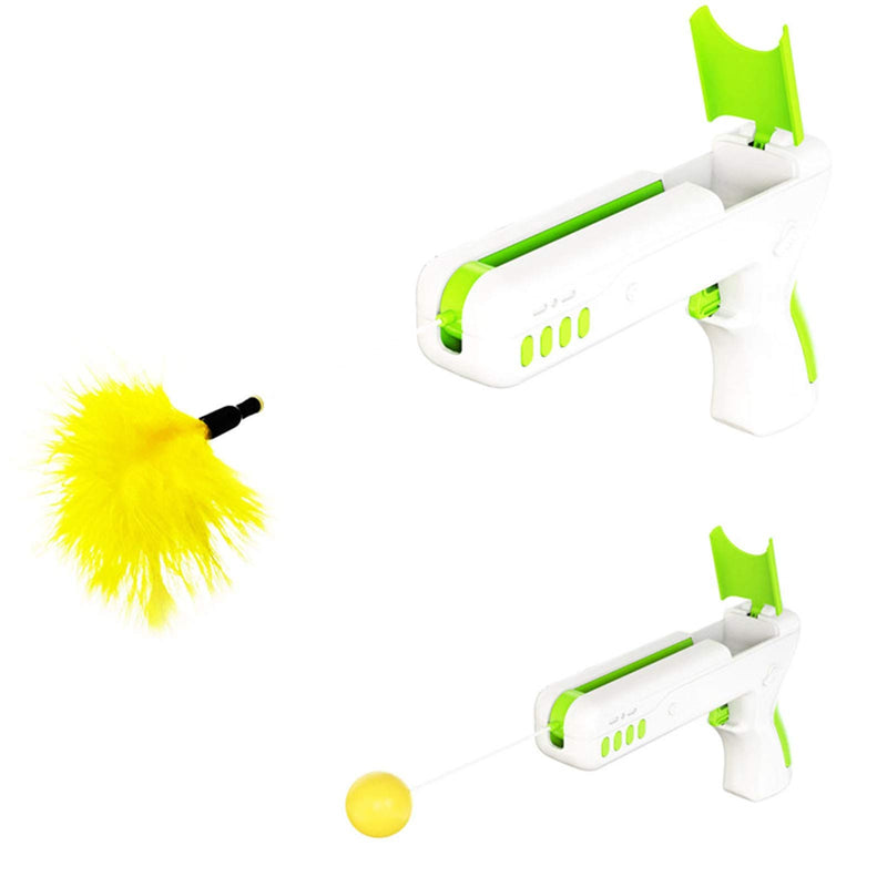 Teblacker Interactive Cat Toys with Ball and Feather, Cat Feather Toy Automatic Self-Moving Funny Toy for Kittens Cats, Improve The Entertainment of Kittens Green - PawsPlanet Australia