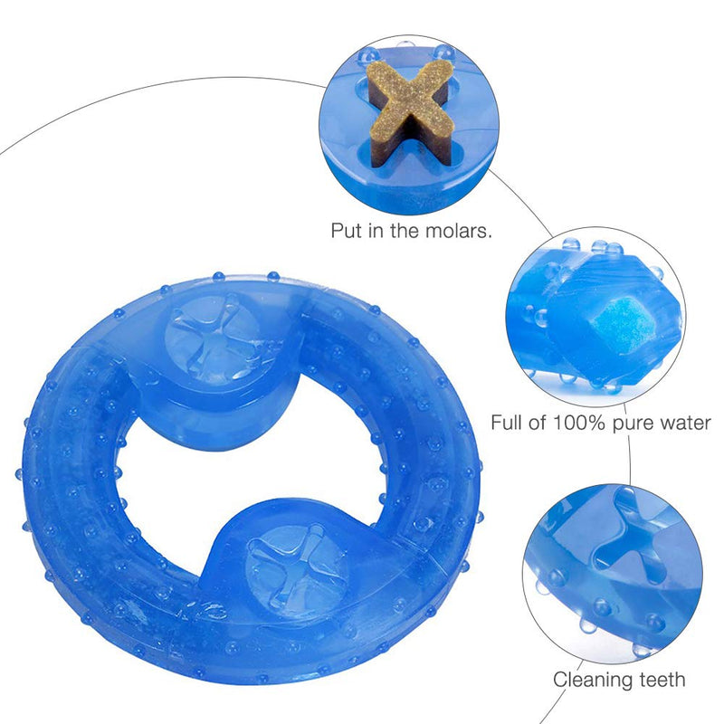 Chew Toy for Dogs, Gobesty Ring Toy for Dogs, Chew Toy Puppy Teething, Dog Bite Cooling Toy for Dog Teeth Cleaning with Gum Massage - PawsPlanet Australia