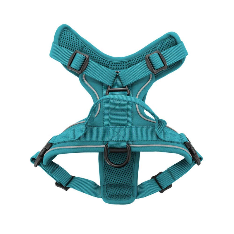 [Australia] - Maverick Dual Attachment Outdoor Dog Harness by Voyager | NO-pull Pet Walking Vest Harness - Turquoise, Medium 