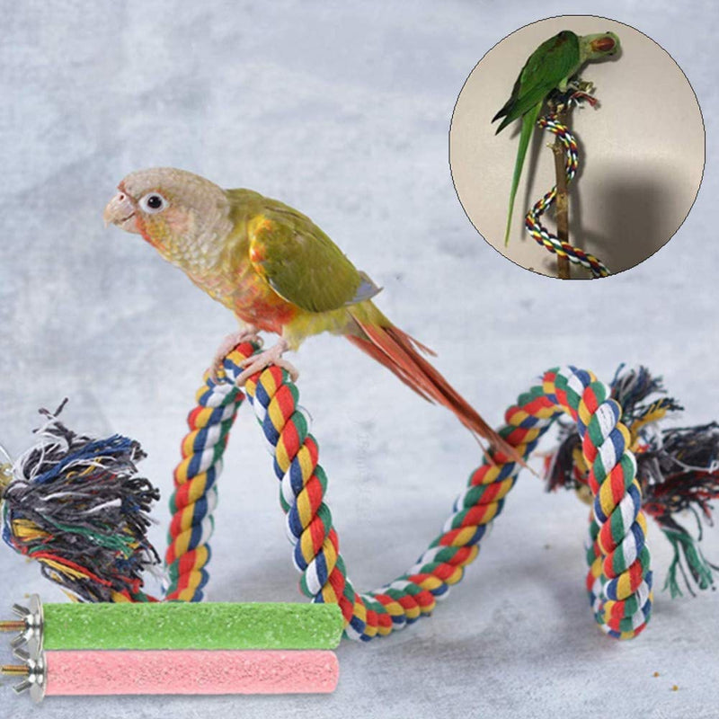 N\A 3 Pcs Parrot Perch Stand Toy Colorful Cotton Swing Chewing Toy with Bell for Parakeet Cockatoo - PawsPlanet Australia