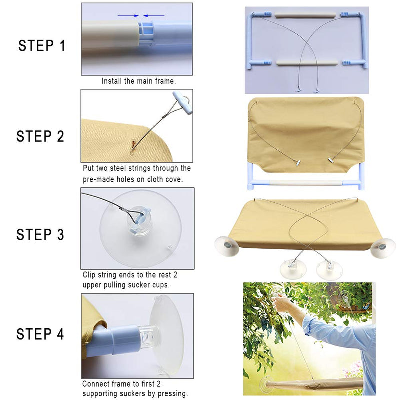 [Australia] - Angela&Alex Window Cat Bed, Cat Window Seat Window Perch Bed Hammock with 2 Extra Replaceable Suction Cups Space Saving All-Around 360° Sunbath Holds Up to 55 lbs for Any Cat Size 