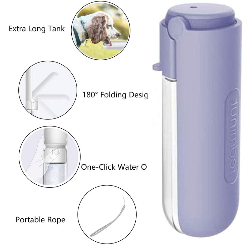 X-zoo Bottle for Dog, Portable Water Bottles for Dogs Foldable Pet Water Dispenser Water Food, Dog Bowl for Travel Outdoor Drinking, (Violet, 420ml) Violet - PawsPlanet Australia