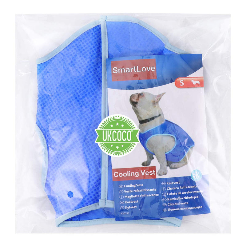 UKCOCO Pet Cooling Vest Jacket, Dog Ice-cooling Harness Coats, Pet Cooler Vest with Magic Tape for Puppies Dogs - Size M (Blue) - PawsPlanet Australia
