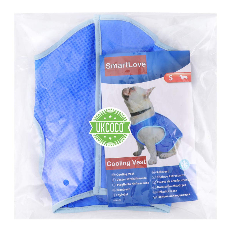 UKCOCO Pet Cooling Vest Jacket, Dog Ice-cooling Harness Coats, Pet Cooler Vest with Magic Tape for Puppies Dogs - Size L (Blue) - PawsPlanet Australia