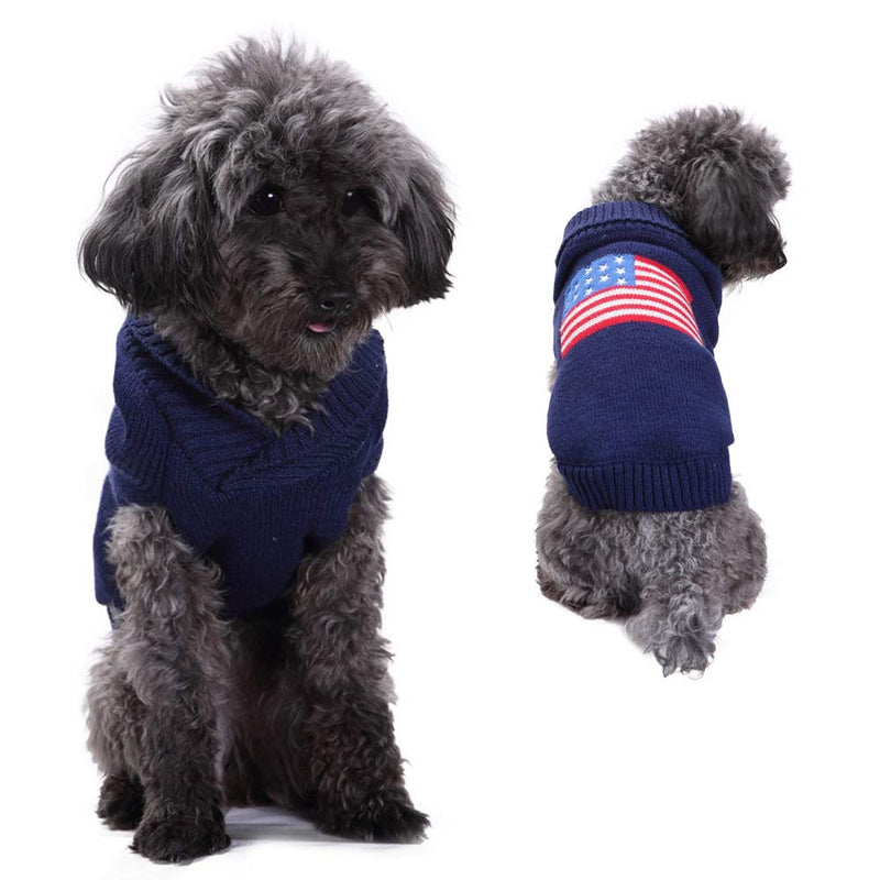 [Australia] - Cuteboom Dog America Flag Sweater Pet Christmas Winter Jumper Puppy Holiday Warm Coat for Small to Large Dogs L 