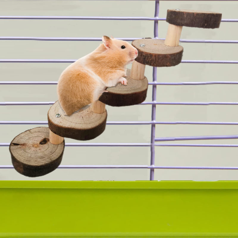 Fayemint Hamster Toy Wooden Hamster Stairs Bridge 5 Layer Hamster Stairs Pet Ladder for Hamsters, Mice, Rats and Parrots - PawsPlanet Australia