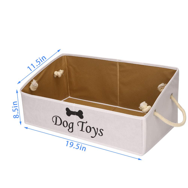 Dog Toys Storage Basket Bin, Foldable Trapezoid Organizer Tray with Cotton Rope Handles, Travel Dog Toys Storage Box for Apparel, Accessories, Food Treats - PawsPlanet Australia