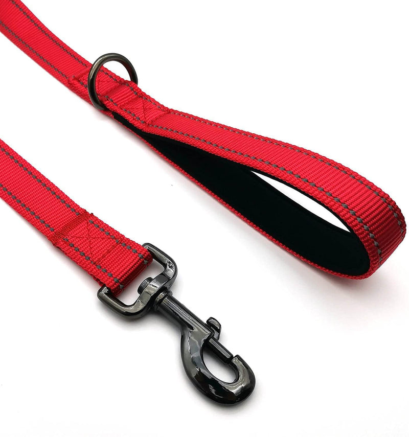 CHENEDY 6ft Dog Leash ，Heavy Duty Dog Leasfor Padded Handles,Double Handle Dog Leash, Reflective Training Lead, Durable Traffic Leashes Perfect for Large Medium or Small Dog black - PawsPlanet Australia