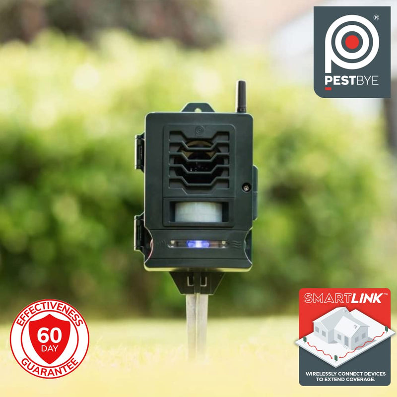 Pestbye® Ultrasonic Smart Link Cat Repellent System - Battery Powered Motion Activated & Waterproof - The Ultimate in Cat Repellers with Ground Stake 1 - PawsPlanet Australia