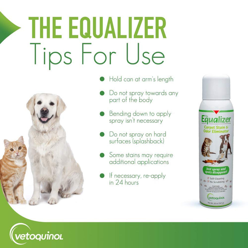 Vetoquinol Equalizer Pet Carpet Cleaner, Stain Remover & Odor Eliminator, Carpet Spot Cleaner, 20oz - PawsPlanet Australia