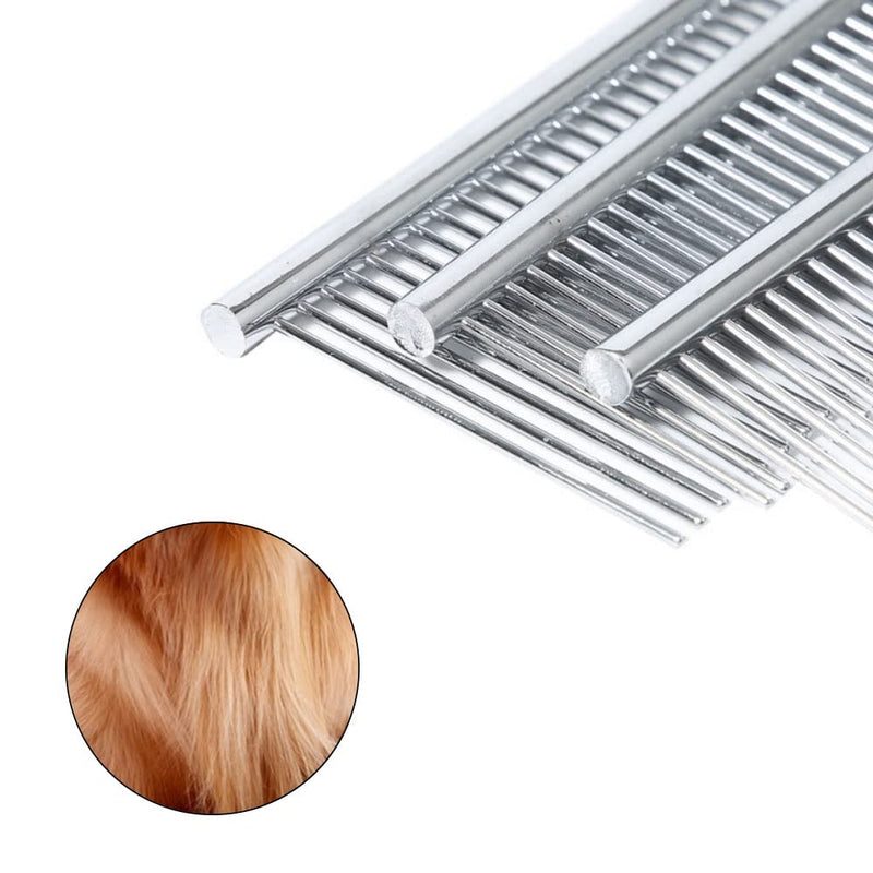 Dtoterul Dog Comb Long Hair 3 Pieces Comb Dog Stainless Steel Pet Comb Pet Comb Dog Metal Dog Comb Pet Steel Comb with Rounded Ends Stainless Steel Teeth Stainless Steel Dog Grooming Combs - PawsPlanet Australia