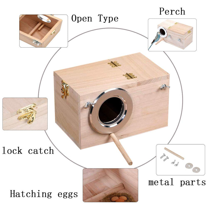 [Australia] - Tfwadmx Parakeet Nesting Box, Bird Nest Breeding Box Cage Wood House for Finch Lovebirds Cockatiel Budgie Conure Parrot, 8'' X 5'' X 5'' 