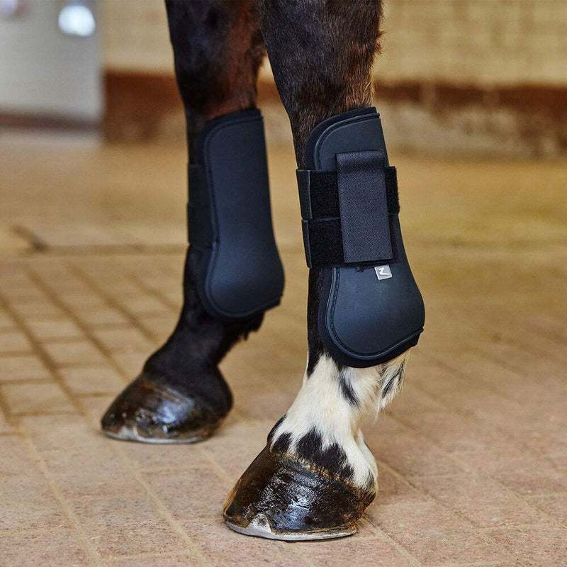 HORZE Protective Lightweight Adjustable Horse Tendon Boots for Jumping and Turnout (Sold in Pairs) - Black - Cob - PawsPlanet Australia