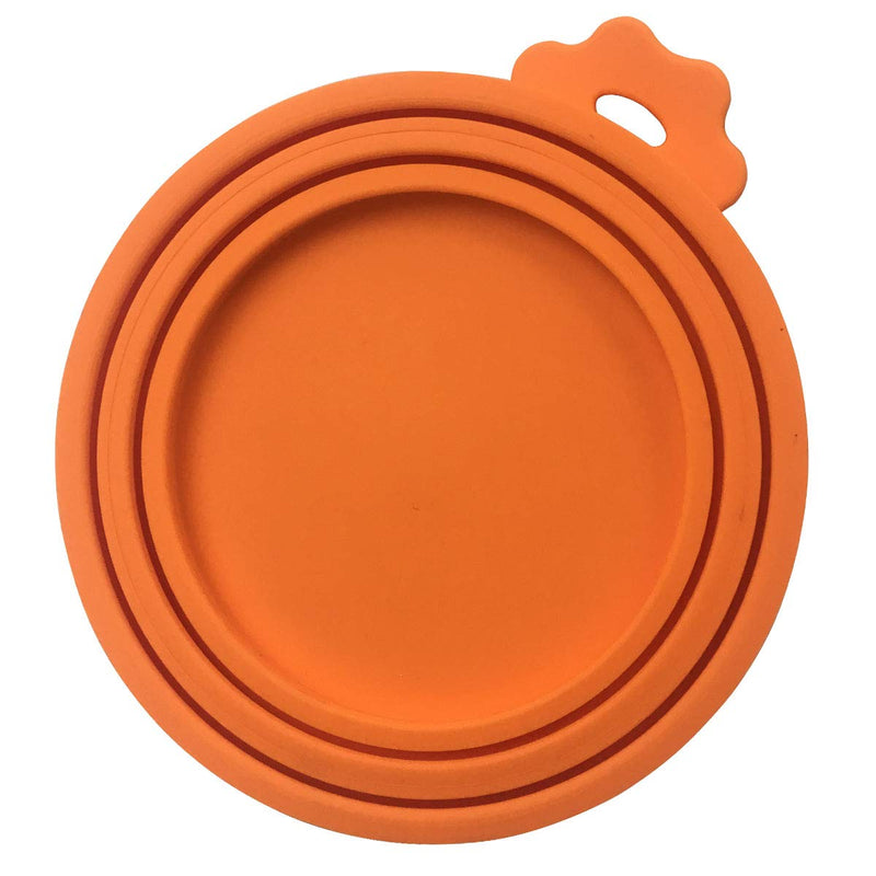 Pet Food Can Covers Fits 3 Sizes Pet Food Can [ Dishwasher Safe, BPA Free ] Universal Silicone Dog Cat Food Can Lids (Orange) 1 Pcs - PawsPlanet Australia