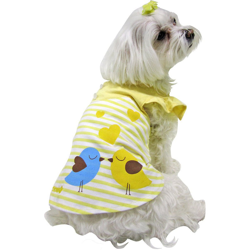 FouFou Dog Miss Lovebird Dress Yellow L Dog Dress - PawsPlanet Australia