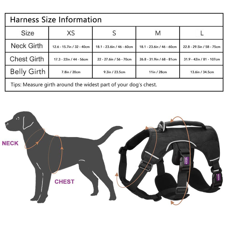 [Australia] - PETLOFT Big Dog Harness, Soft Texture Adjustable No Pull Dog Harness with Stainless-Steel Rings, Adjustable Outdoor Training for Dogs Reflective Vest Harness, Easy Control for Small Medium Large Dogs L Black 