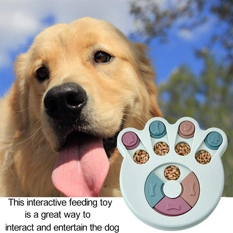 LDYQ Pet Puzzle Interactive Toys Dog Puzzle Slow Feeder Toy Dog Educational Toy Smart Feeder IQ Improve Dog Training Games Feeder with Non-Slip Durable Puzzle Bowl for Puppy Pet Blue Paw Print - PawsPlanet Australia